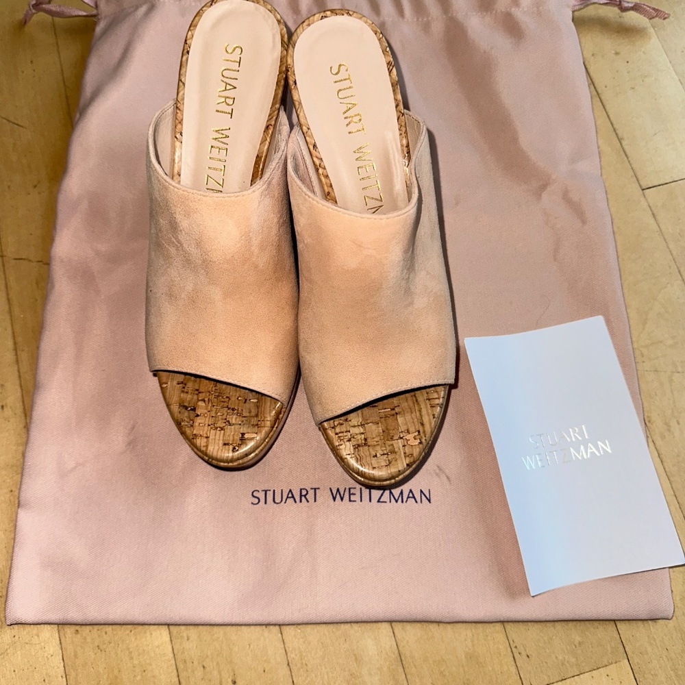 Stuart Weitzman Margarite Pink sand wedge sandal, 7, nLg1295 - Picture 4 of 6